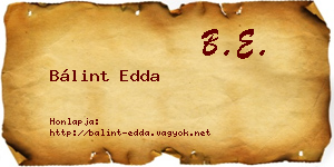 Bálint Edda névjegykártya
